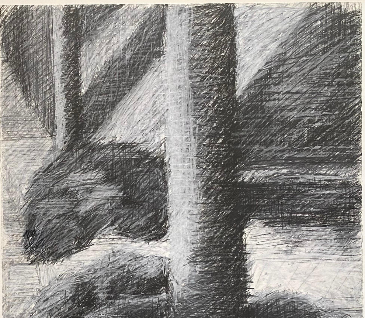 Large Black and White Painting Attributed to Beatrix Syjuco — detail 4