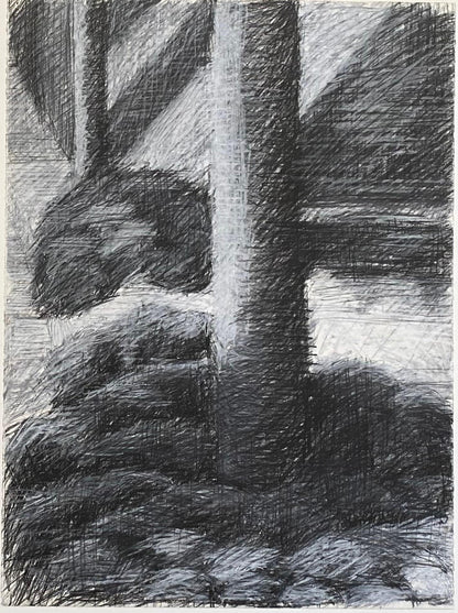 Large Black and White Painting Attributed to Beatrix Syjuco — detail 6