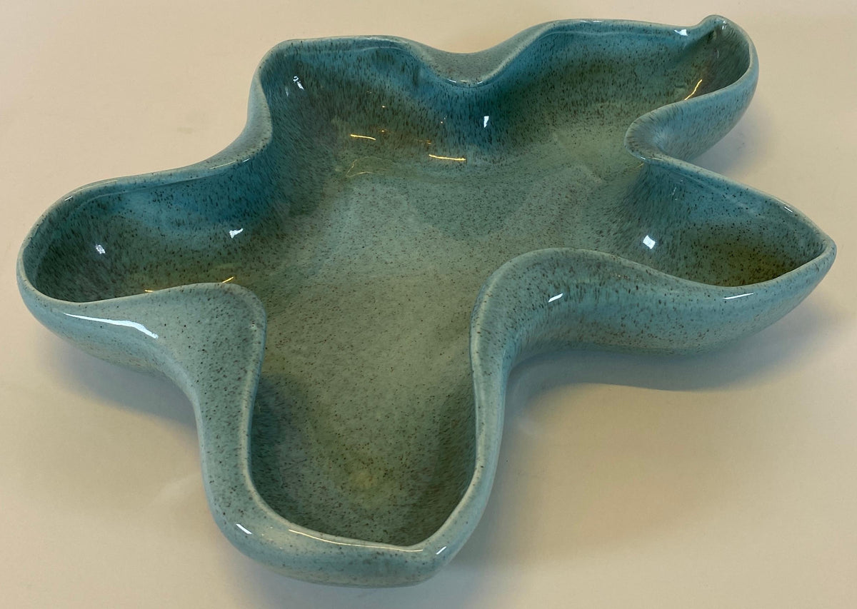 Mid-Century Modern Red Wing Pottery Ceramic Bowl, Turquoise Glaze — detail 5