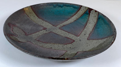 Mid-Century American Studio Pottery Oval Bowl, Signed Woodstock, NY, Abstract Glazed Ceramic — detail 6
