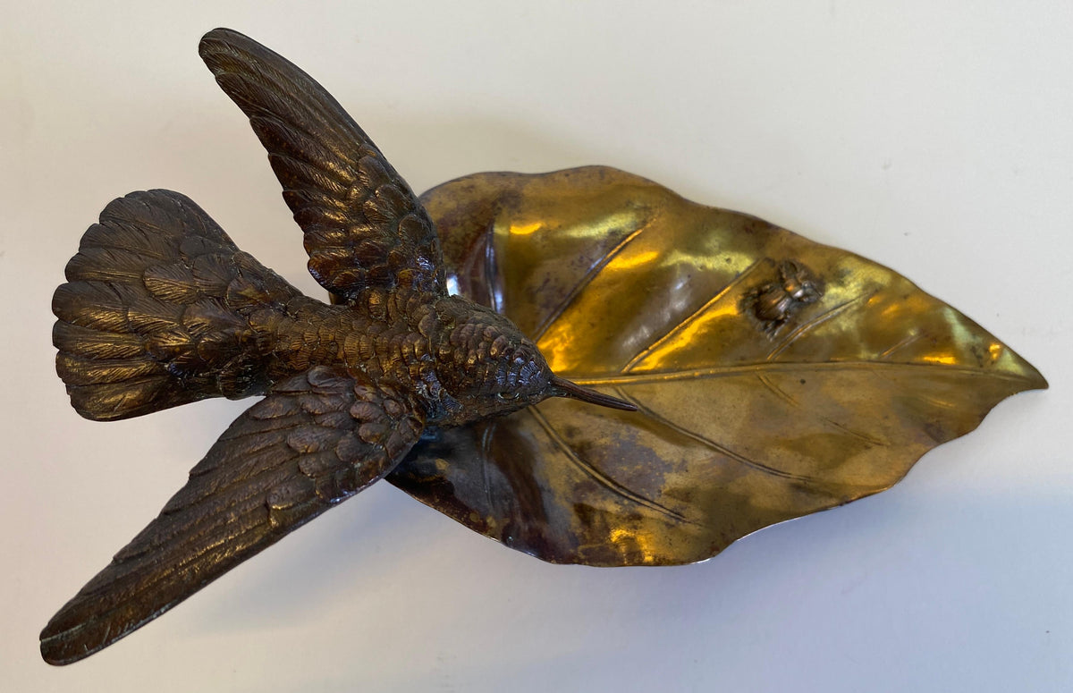 French Art Deco Bronze Hummingbird Vide-Poche attributed to Louis-Albert Carvin — detail 2