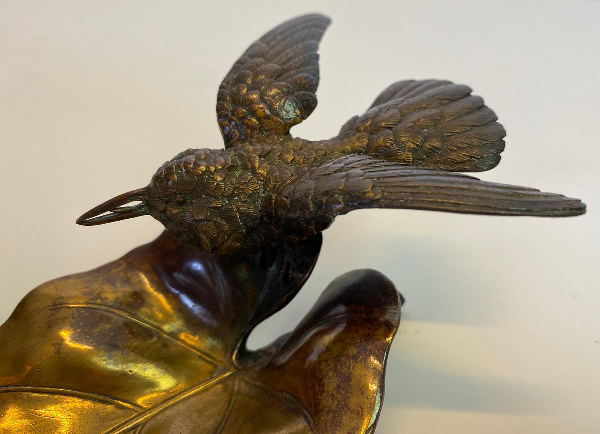 French Art Deco Bronze Hummingbird Vide-Poche attributed to Louis-Albert Carvin — detail 4