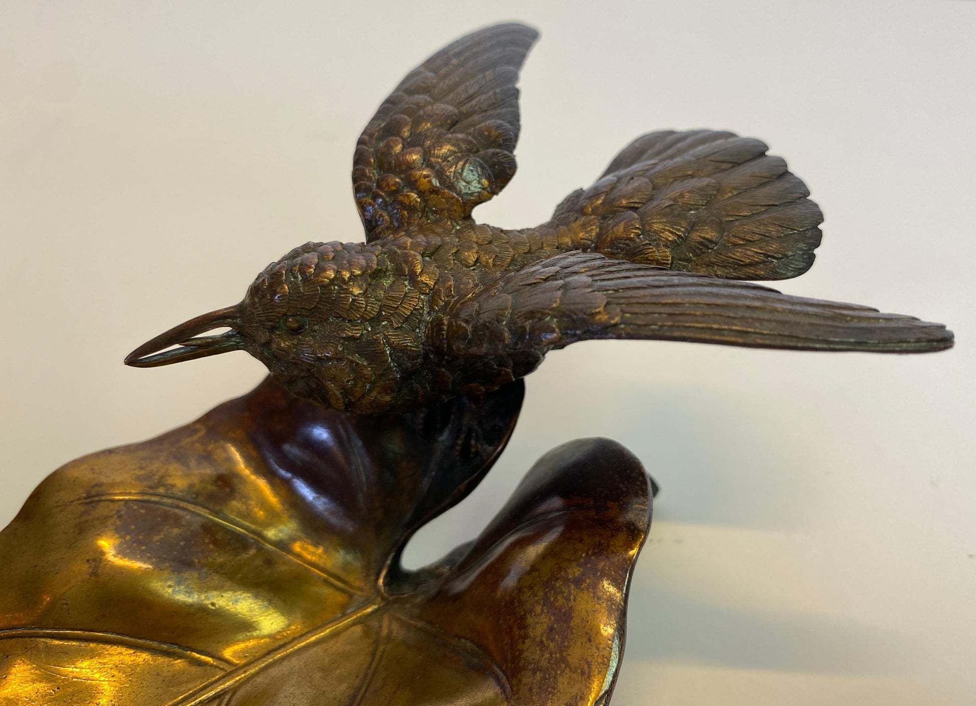 French Art Deco Bronze Hummingbird Vide-Poche attributed to Louis-Albert Carvin — detail 4