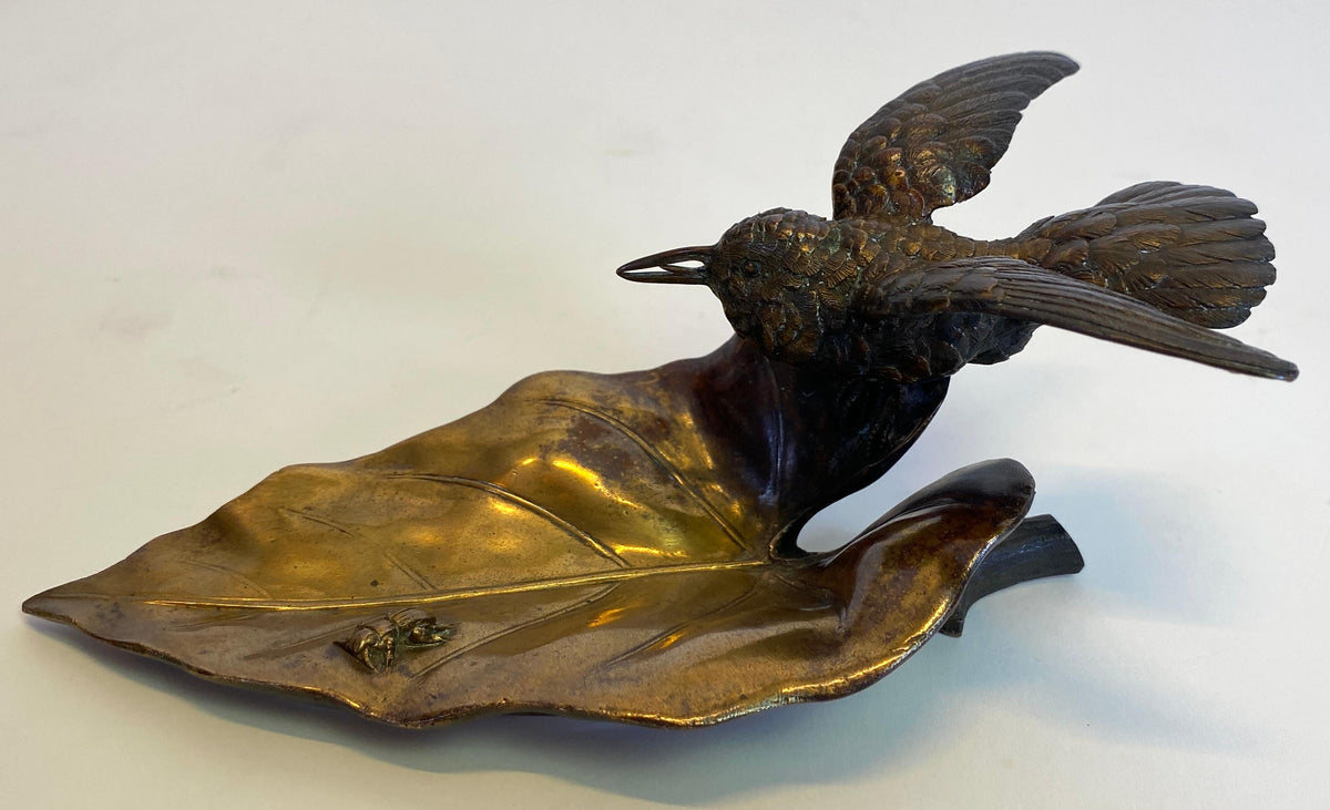 French Art Deco Bronze Hummingbird Vide-Poche attributed to Louis-Albert Carvin — detail 5