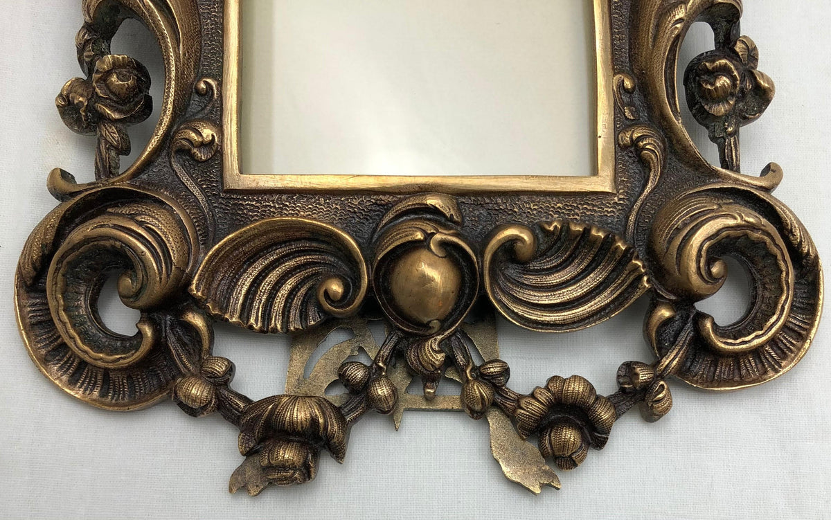 Fine Antique French Neoclassical Louis XV Style Gilt Bronze Picture Frame — detail 5