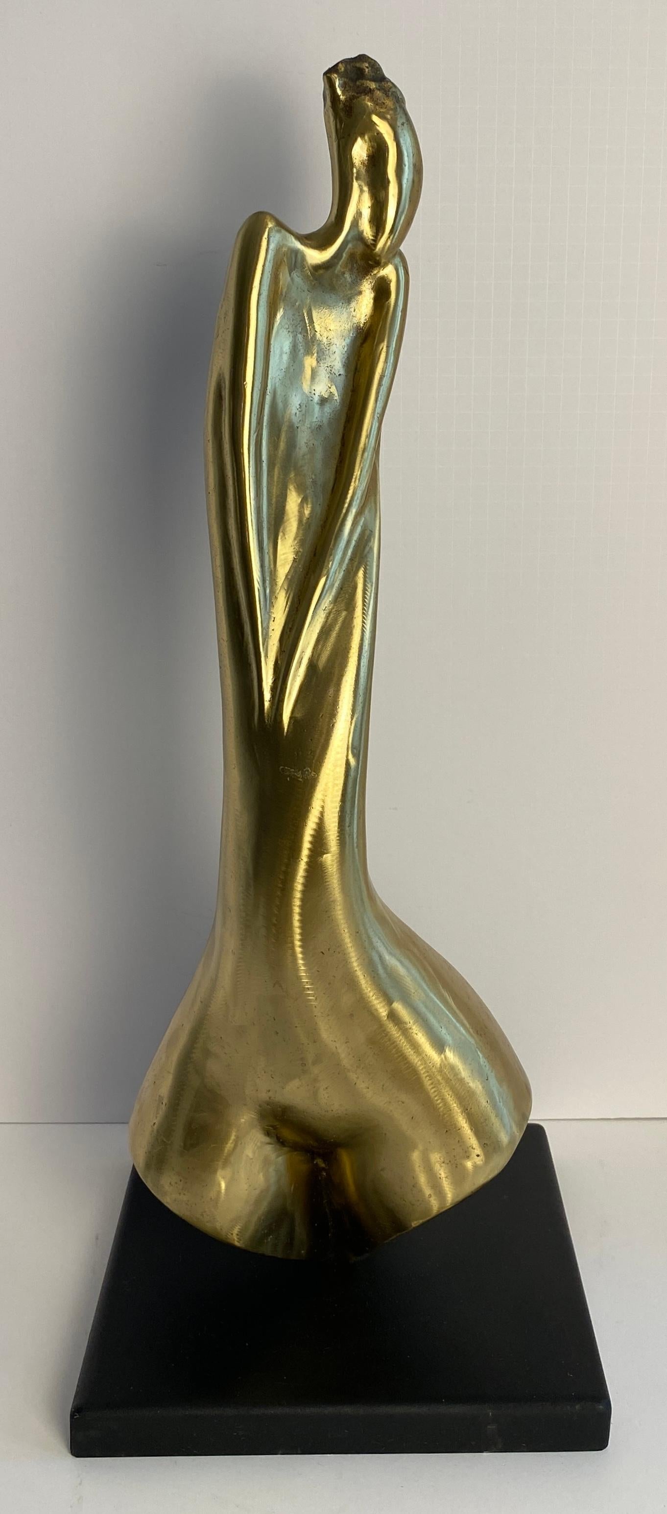 Tall Figurative Bronze Sculpture attr. to Aharon Bezalel, Surrealist Nude Woman — detail 10