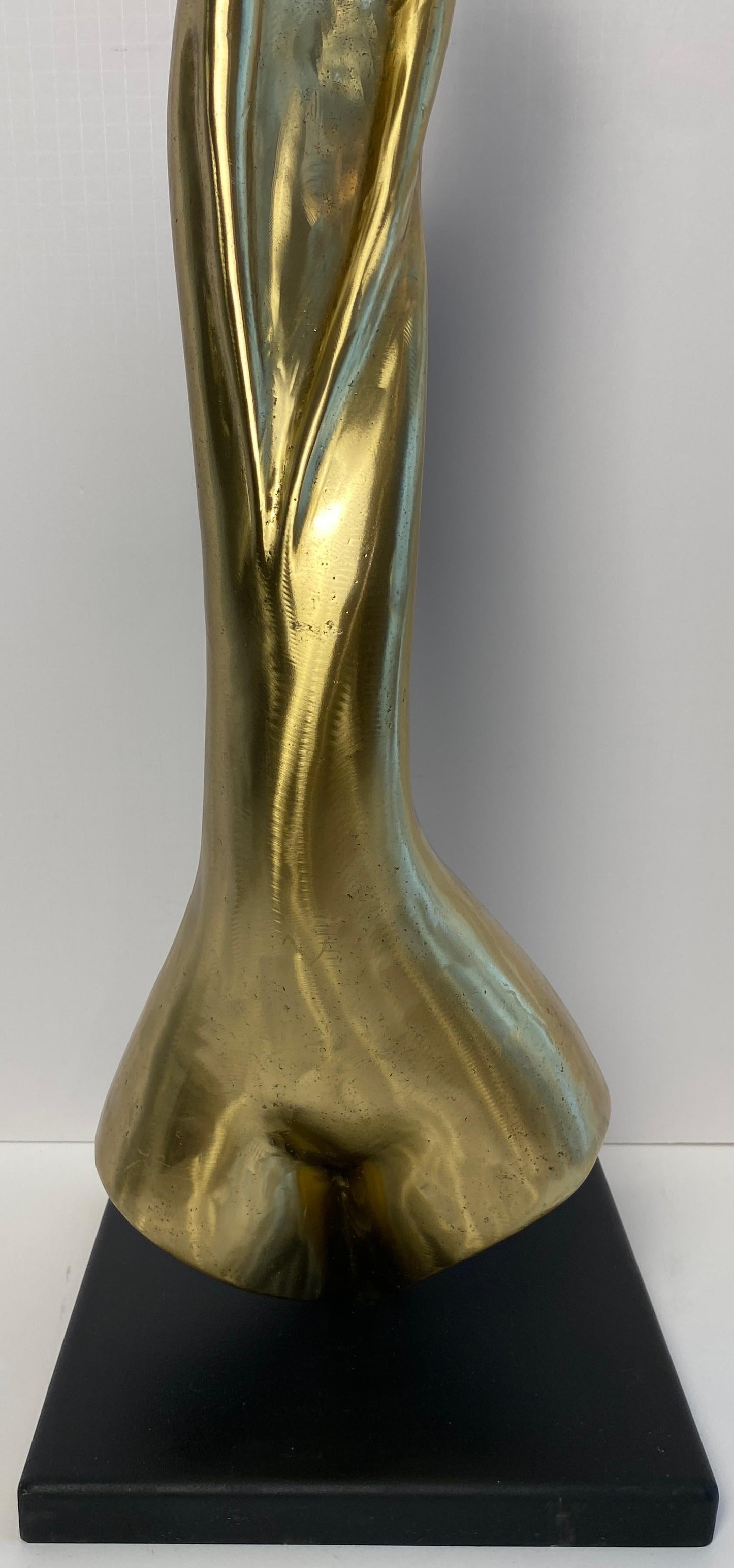 Tall Figurative Bronze Sculpture attr. to Aharon Bezalel, Surrealist Nude Woman — detail 3