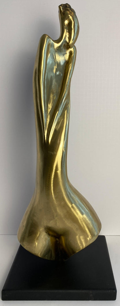 Tall Figurative Bronze Sculpture attr. to Aharon Bezalel, Surrealist Nude Woman — detail 4