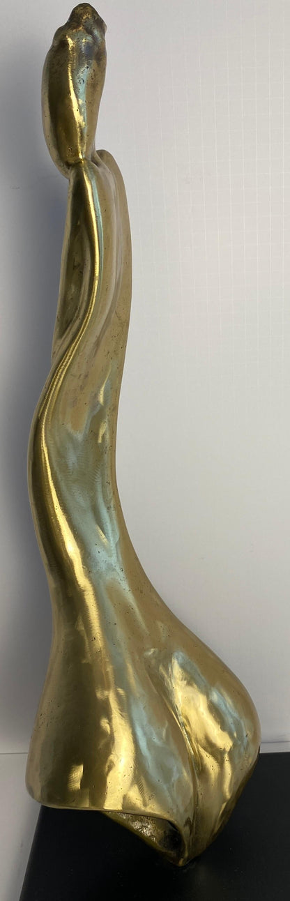 Tall Figurative Bronze Sculpture attr. to Aharon Bezalel, Surrealist Nude Woman — detail 6