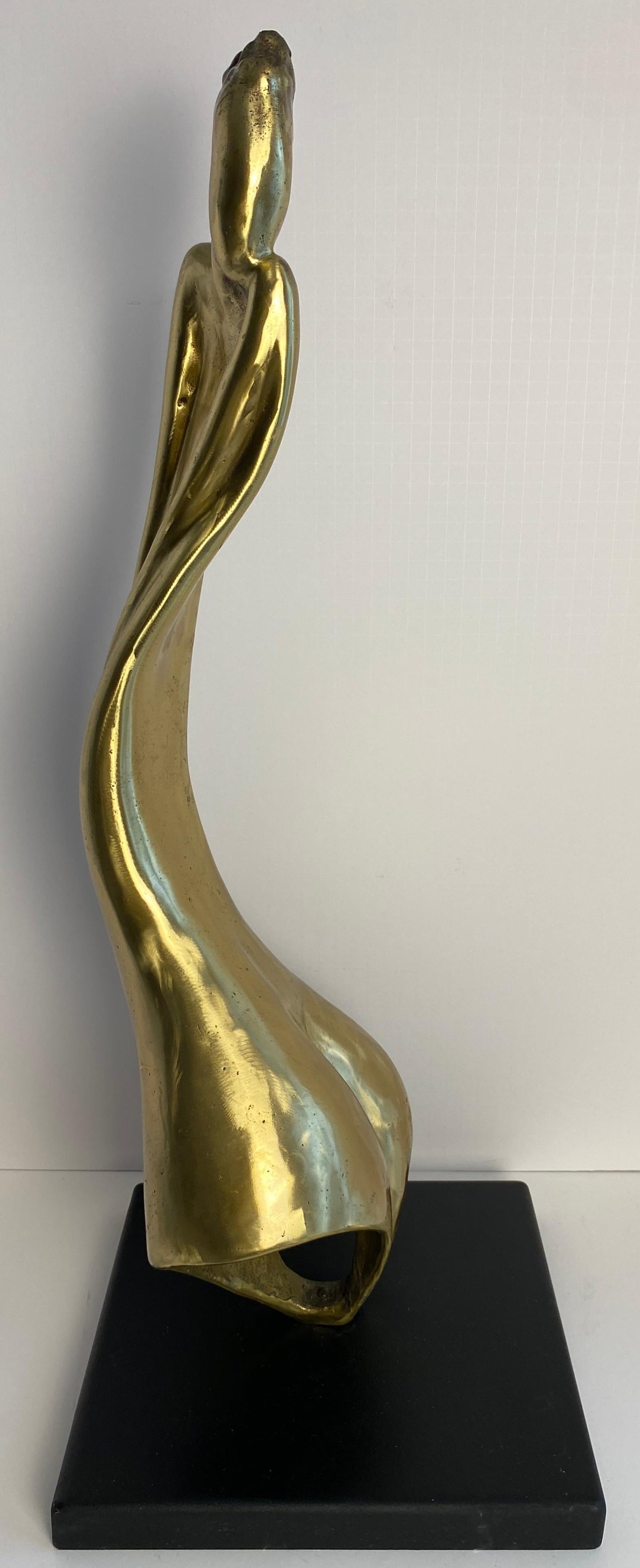 Tall Figurative Bronze Sculpture attr. to Aharon Bezalel, Surrealist Nude Woman — detail 7