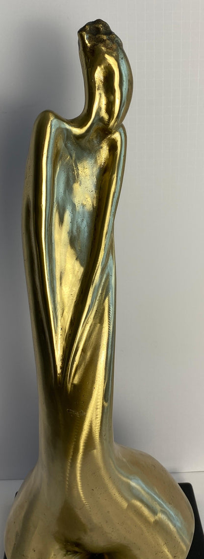Tall Figurative Bronze Sculpture attr. to Aharon Bezalel, Surrealist Nude Woman — detail 9