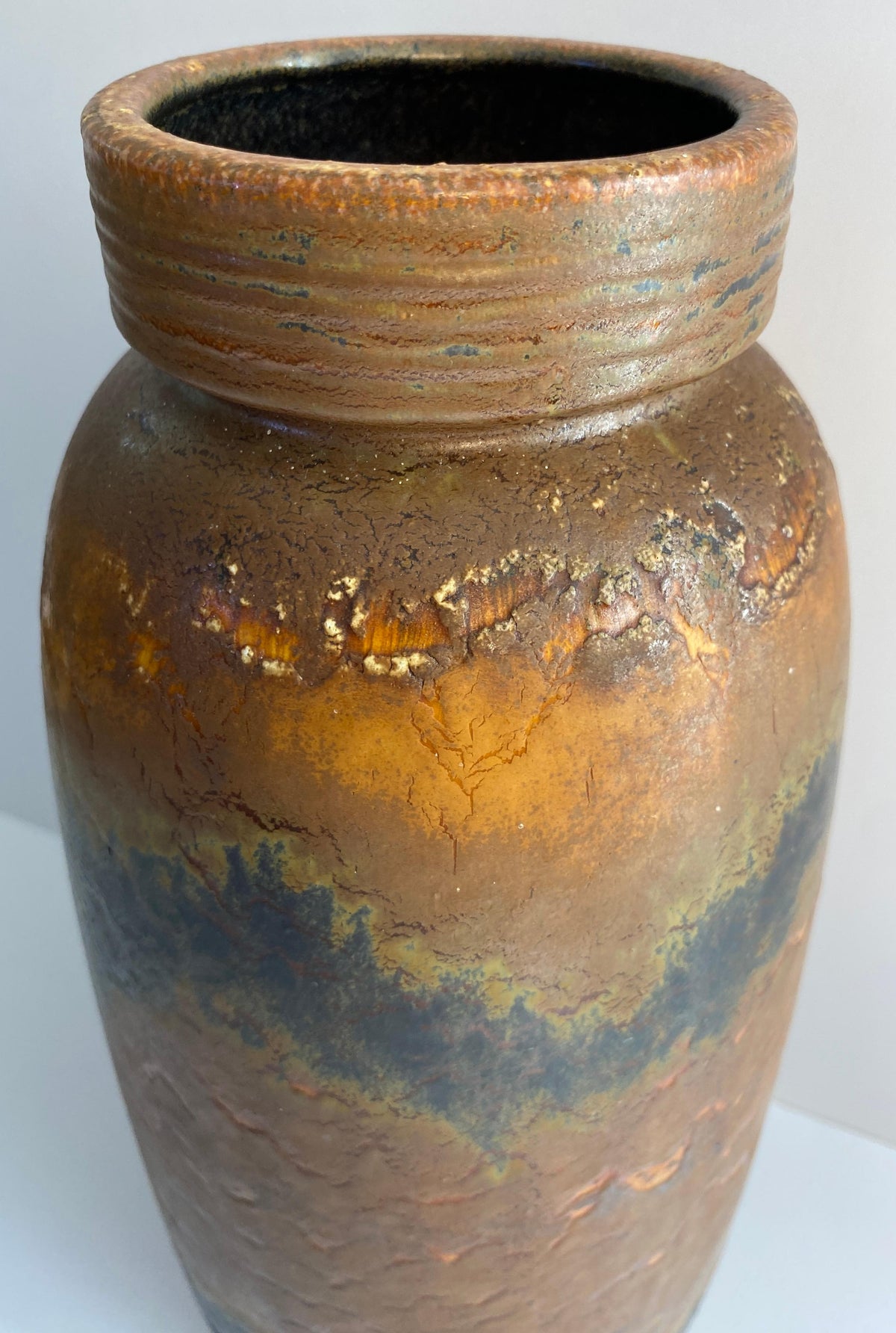 Mid-Century Modern West German Fat Lava Studio Pottery Vase, No. 553-38, Brown — detail 2