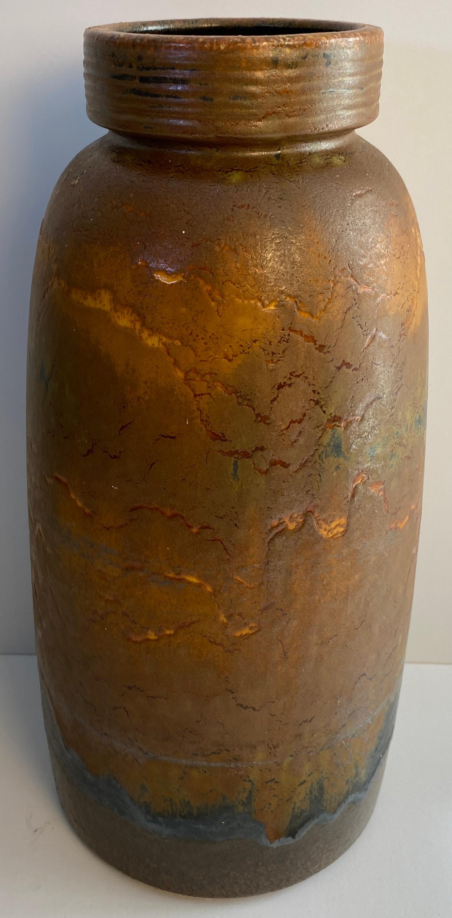 Mid-Century Modern West German Fat Lava Studio Pottery Vase, No. 553-38, Brown — detail 4