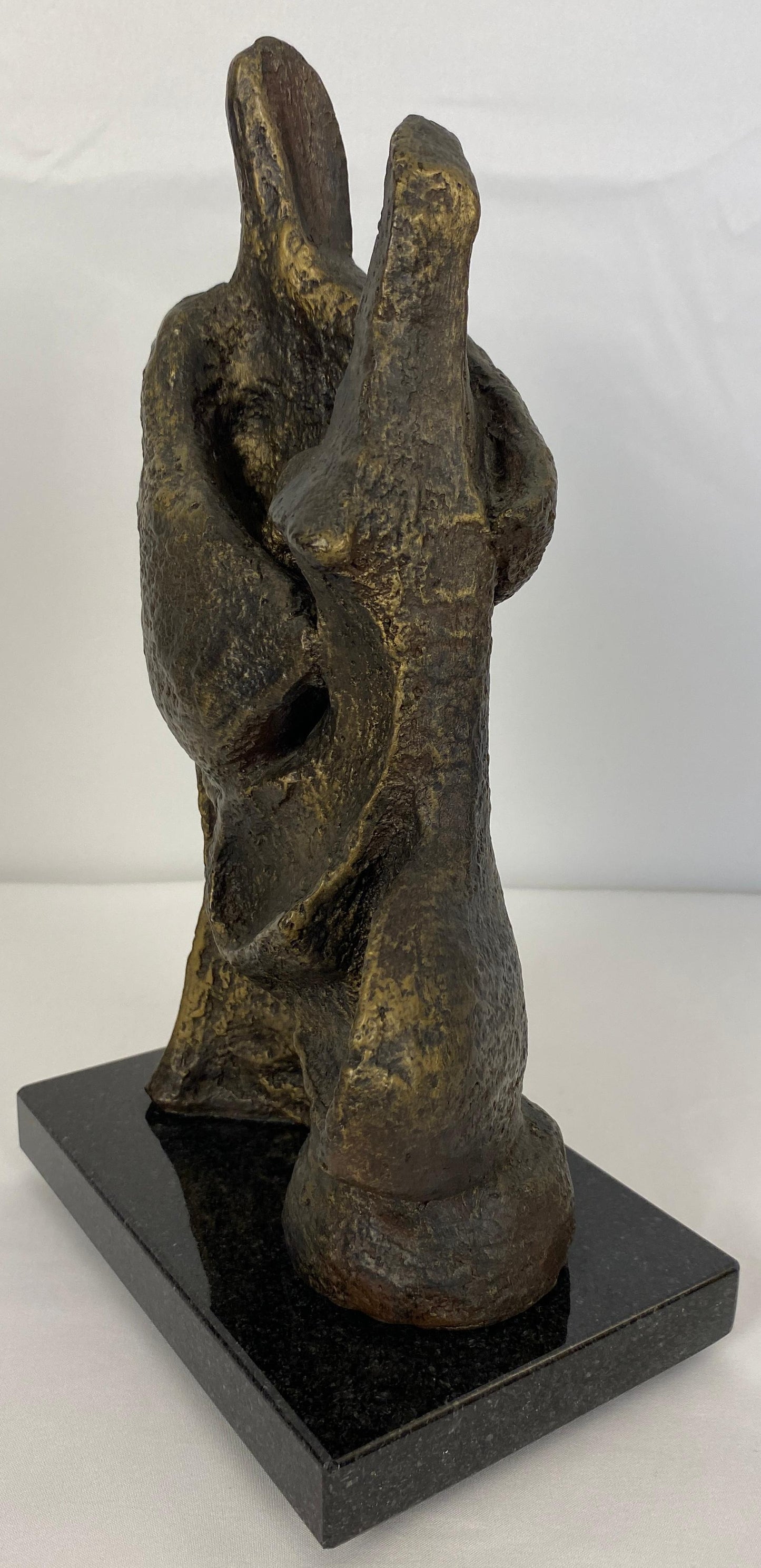 Mid-Century Modern Figurative Composite Sculpture Mounted on Black Marble — detail 7
