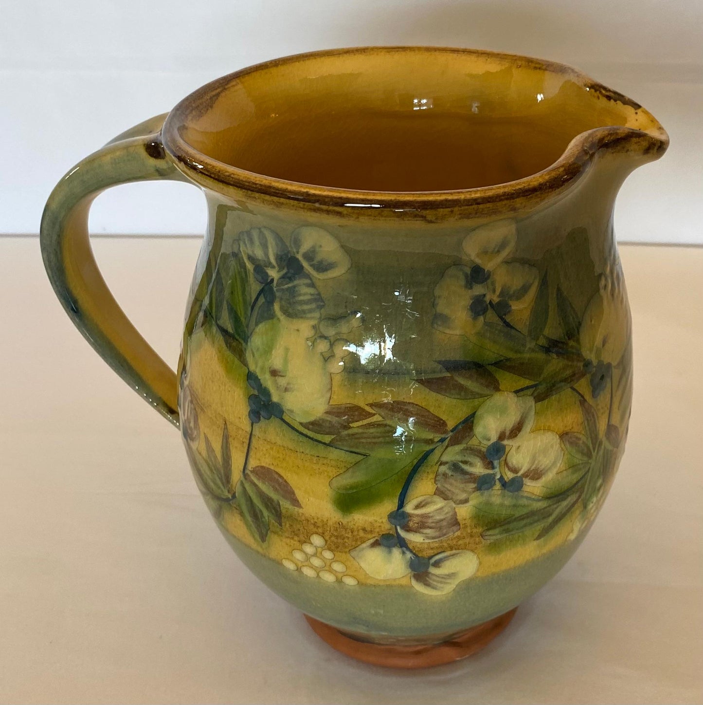 French Provencal Hand-Painted Ceramic Pitcher Vase — detail 8