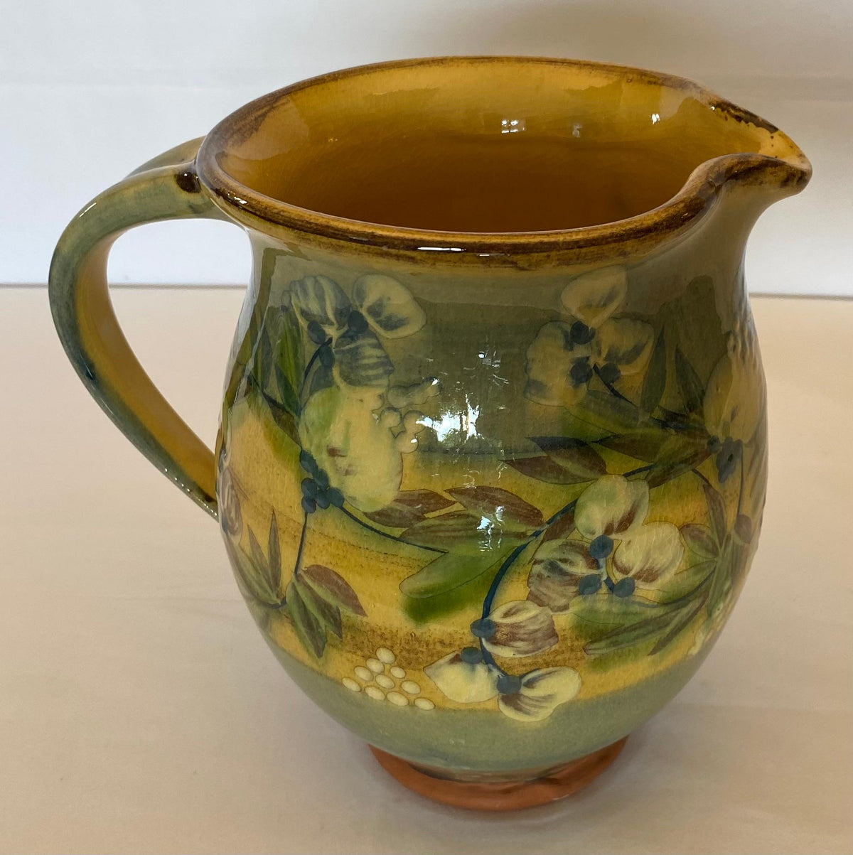 French Provencal Hand-Painted Ceramic Pitcher Vase — detail 8