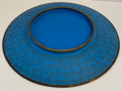 Antique Japanese Meiji Cloissoné Charger Plate — detail 3