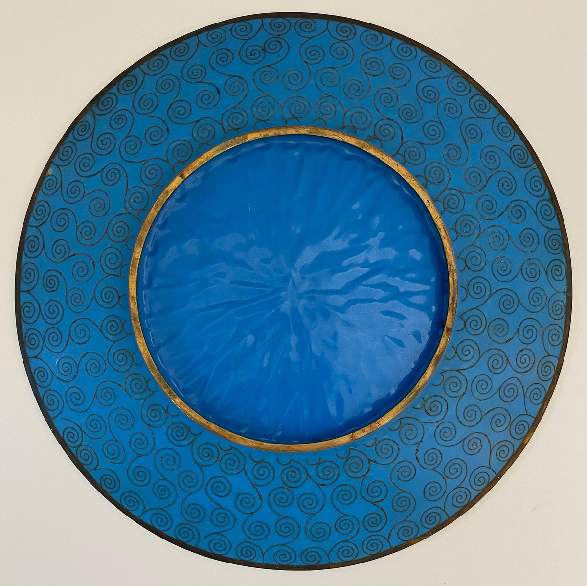 Antique Japanese Meiji Cloissoné Charger Plate — detail 4