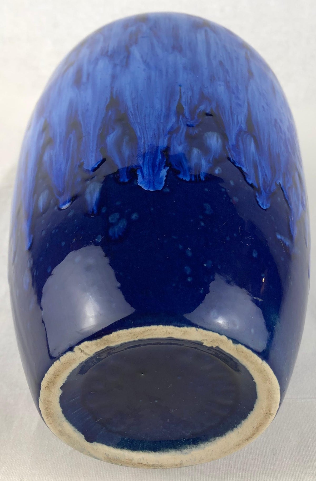 French Midcentury Cobalt Blue Ceramic Vase, Manner of Edmond Lachenal — detail 5