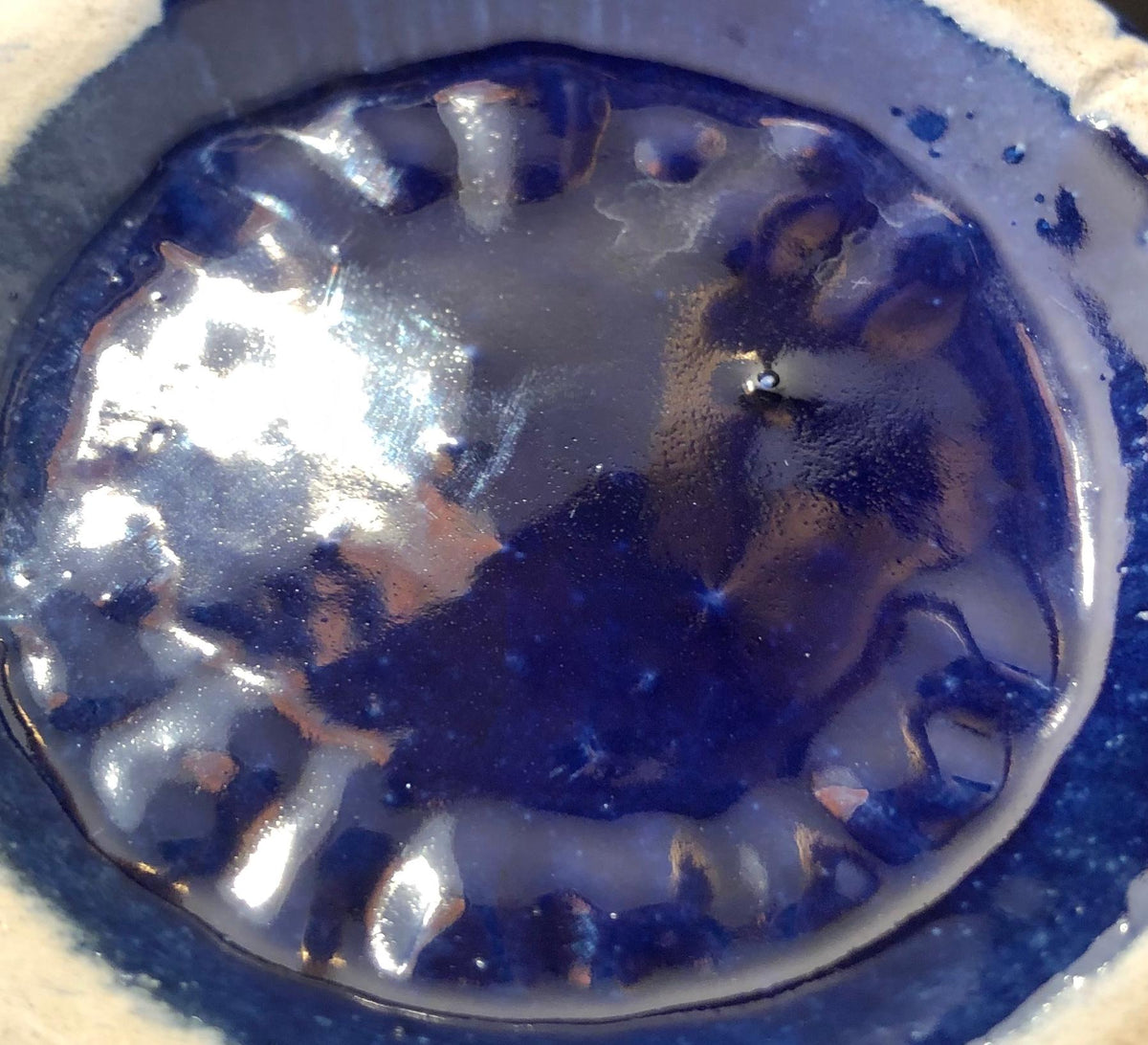 French Midcentury Cobalt Blue Ceramic Vase, Manner of Edmond Lachenal — detail 8