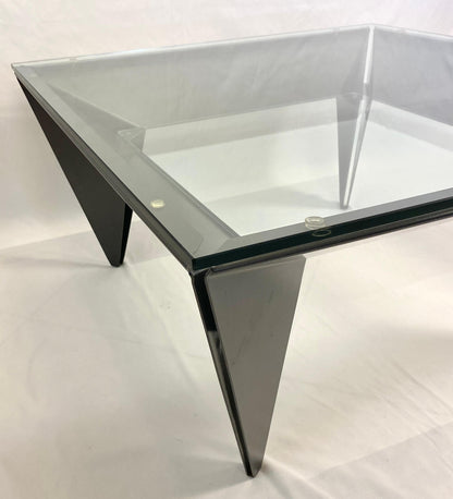 Vintage Steel and Glass Coffee Table manner of Elaine Cohen designs for DIA — detail 2