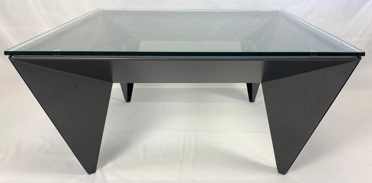 Vintage Steel and Glass Coffee Table manner of Elaine Cohen designs for DIA — detail 4
