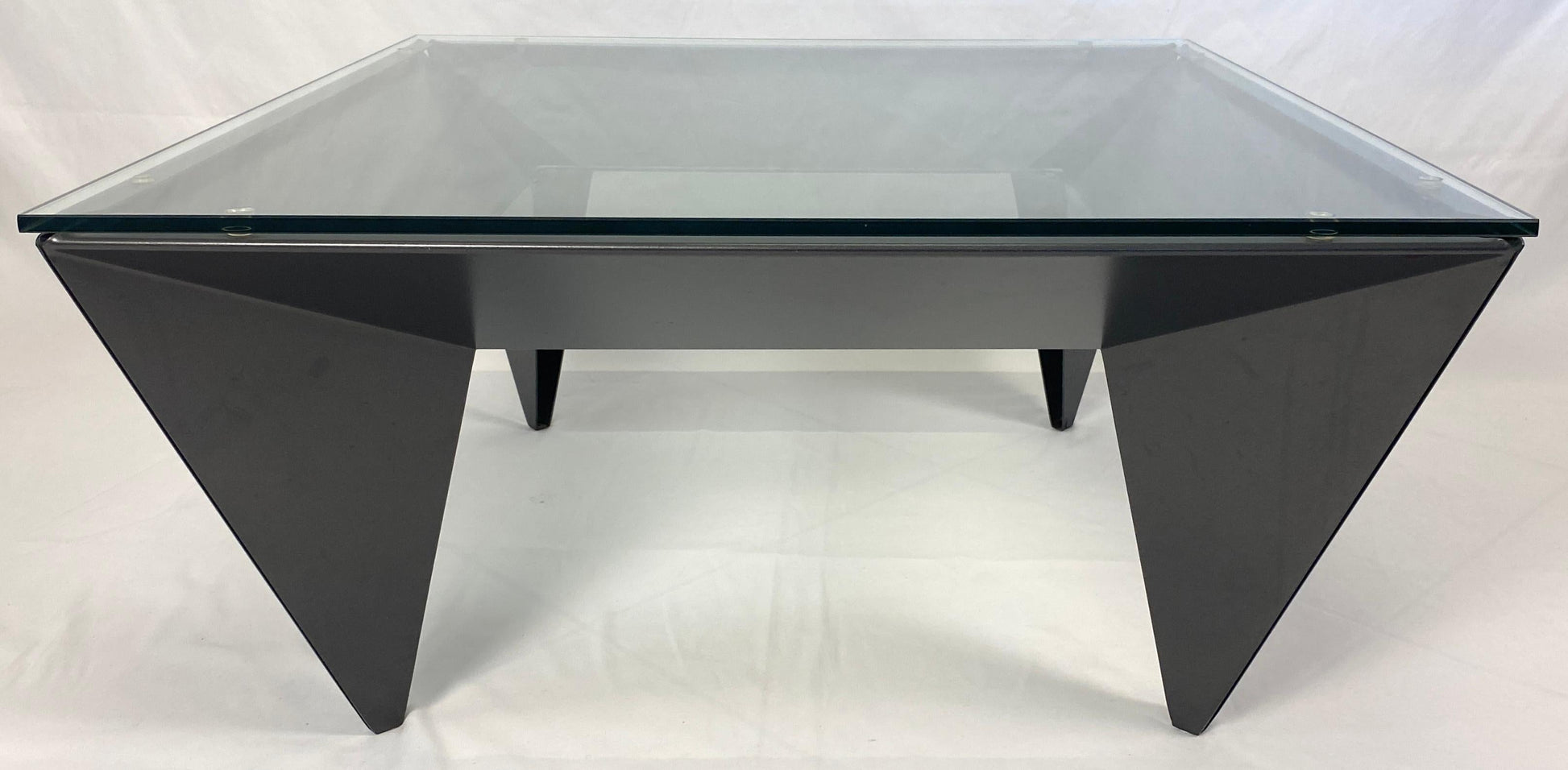 Vintage Steel and Glass Coffee Table manner of Elaine Cohen designs for DIA — detail 4