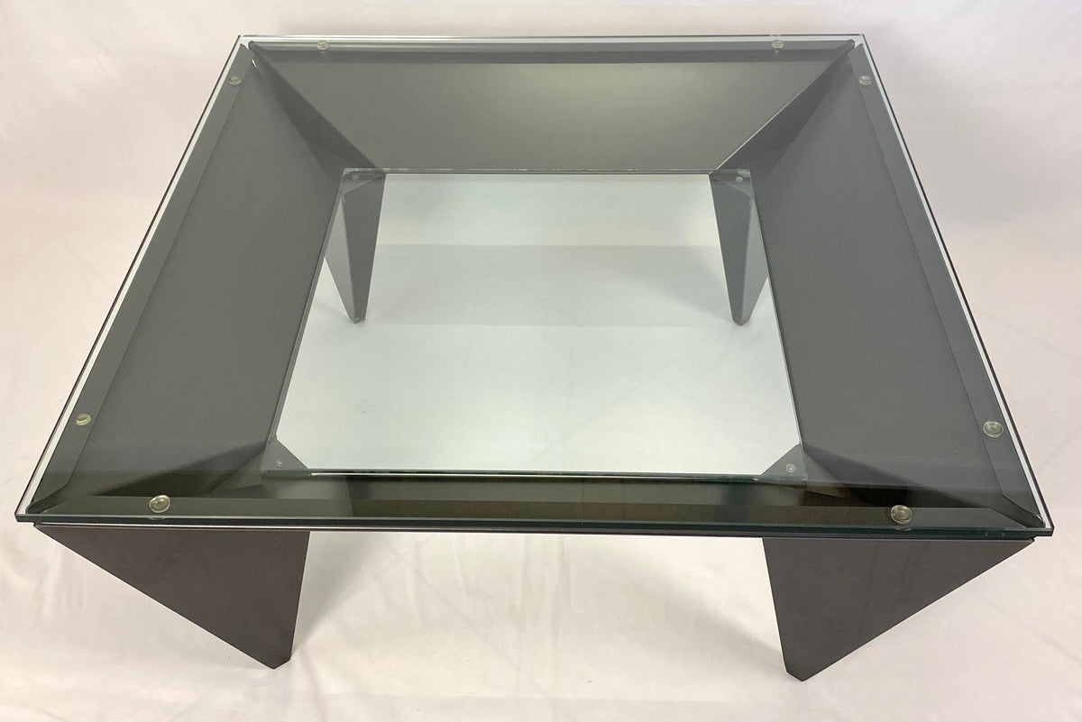 Vintage Steel and Glass Coffee Table manner of Elaine Cohen designs for DIA — detail 5