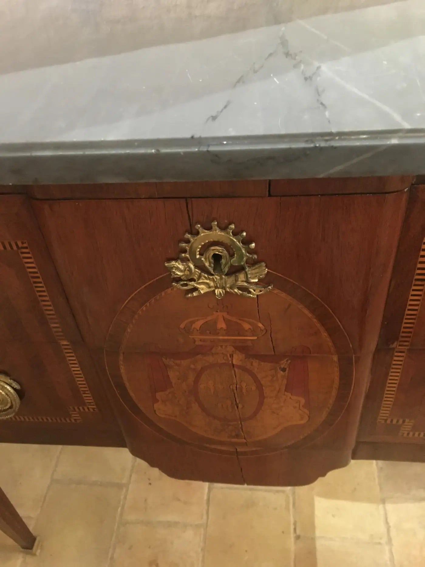 19th Century French Louis XVI Style Commode, Chest of Drawers or Dresser, Signed — detail 5