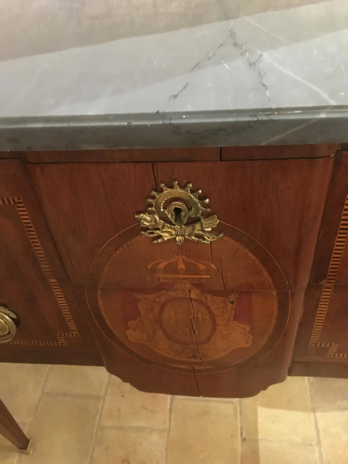 19th Century French Louis XVI Style Commode, Chest of Drawers or Dresser, Signed — detail 5