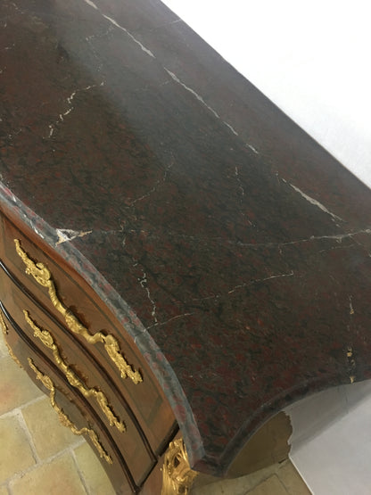 18th Century French Louis XV Style Bombe Commode with Ormolu Bronze Mounts — detail 11