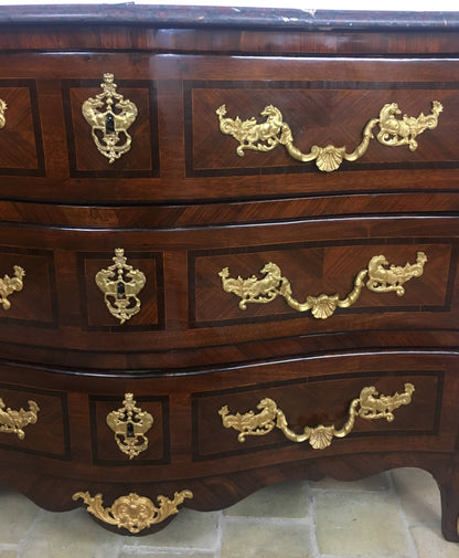 18th Century French Louis XV Style Bombe Commode with Ormolu Bronze Mounts — detail 7