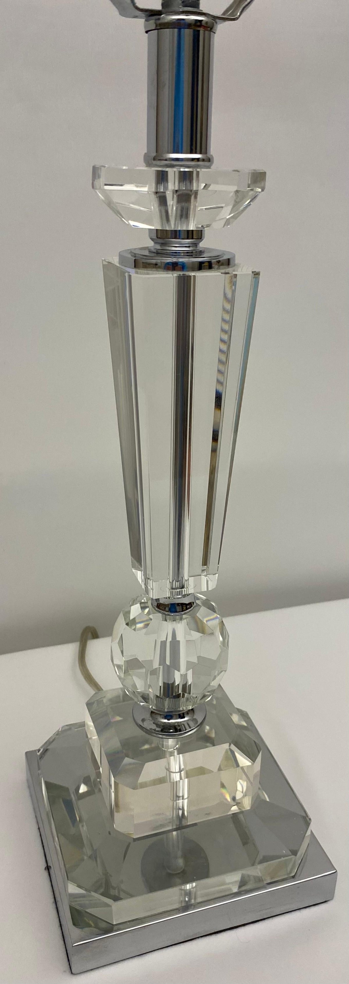 Modern Clear Crystal Table Lamp — detail 2