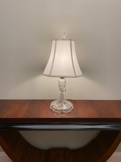 French Art Deco Cut Crystal Table Lamp in the Manner of Baccarat — detail 2