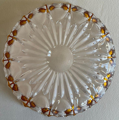 French Amber and Clear Crystal Candy Dish or Bowl — detail 7