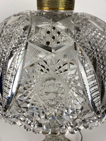 Victorian Style Cut Crystal Lamp with Crystal Shade — detail 4