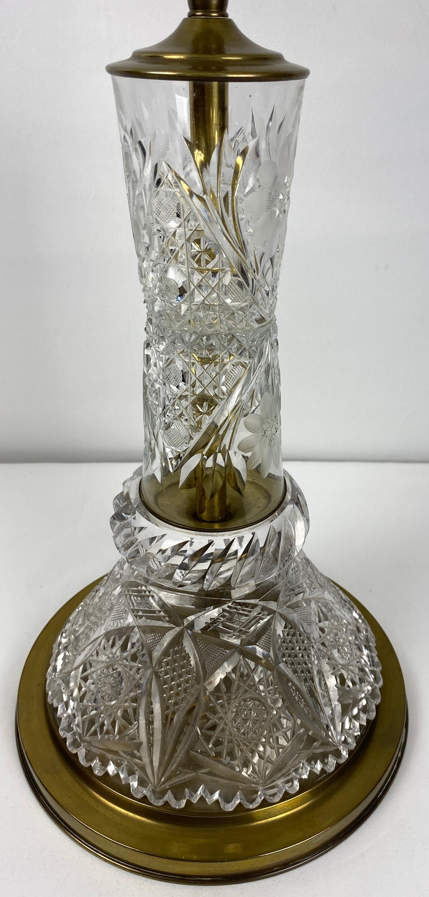 Victorian Style Cut Crystal Lamp with Crystal Shade — detail 8