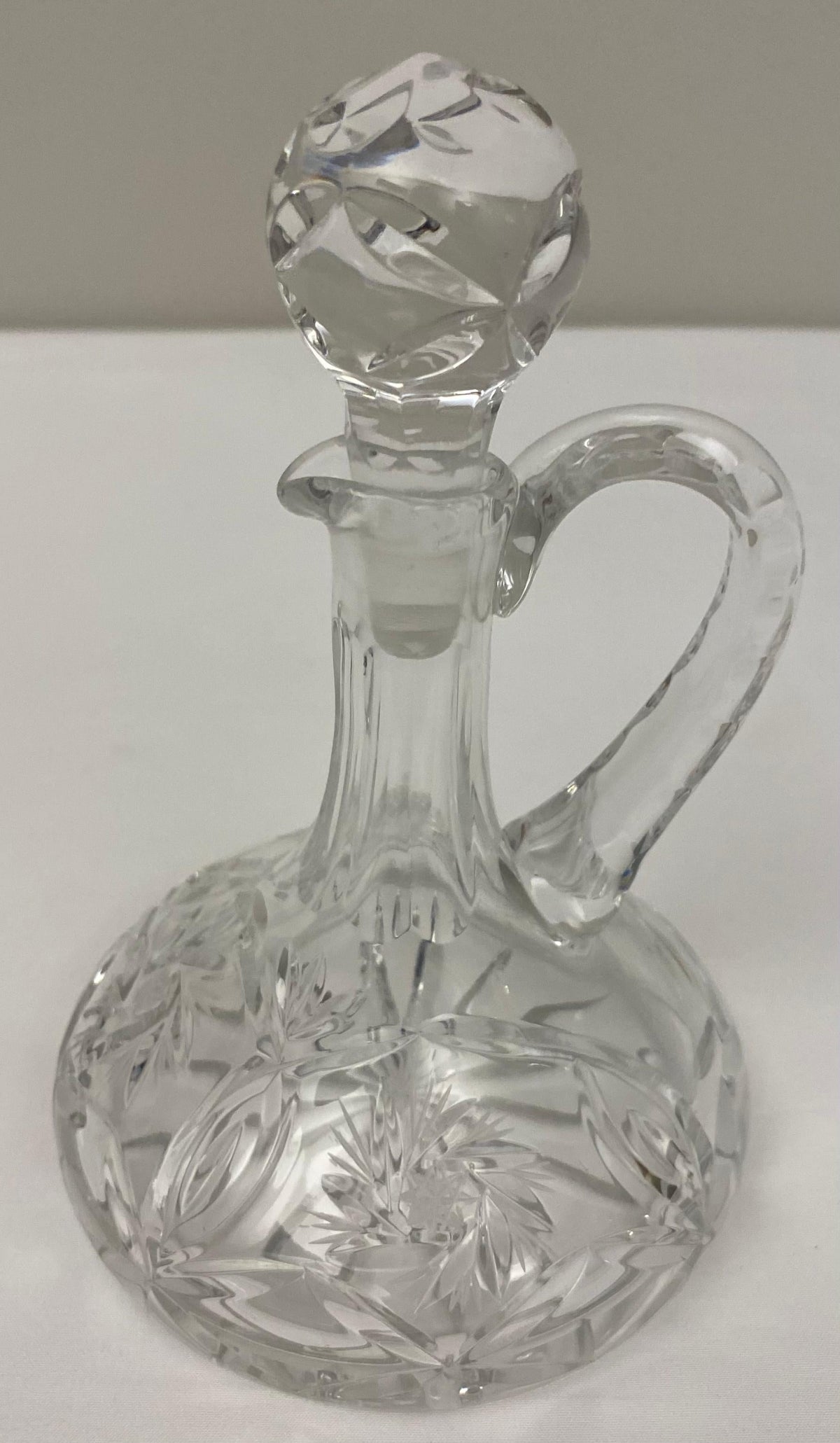 Antique French Crystal Cruet Set, Oil & Vinegar Service — detail 2