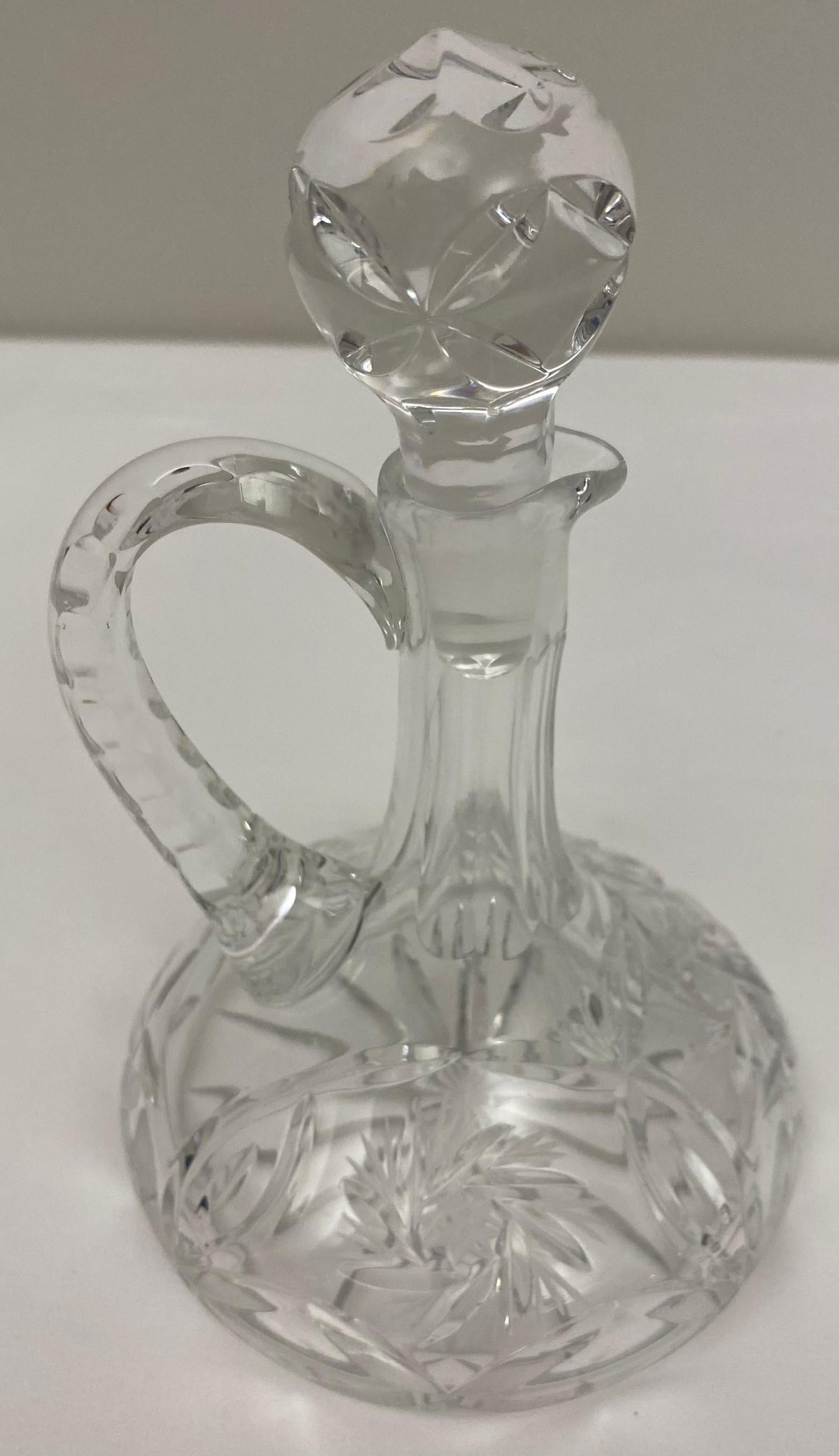 Antique French Crystal Cruet Set, Oil & Vinegar Service — detail 8