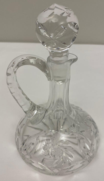 Antique French Crystal Cruet Set, Oil & Vinegar Service — detail 8