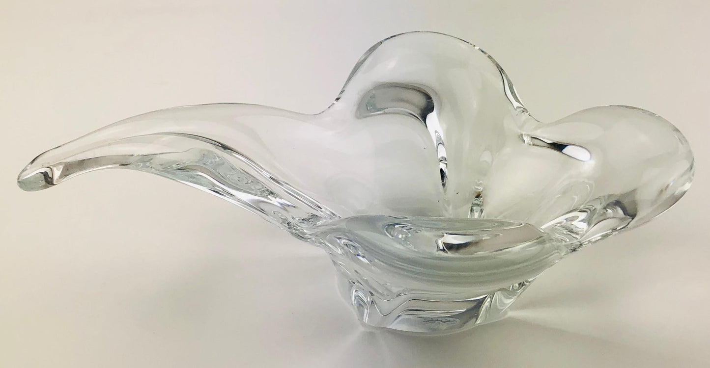 Clear Crystal Mustard Dish or Appetizer Bowl, Signed — detail 3