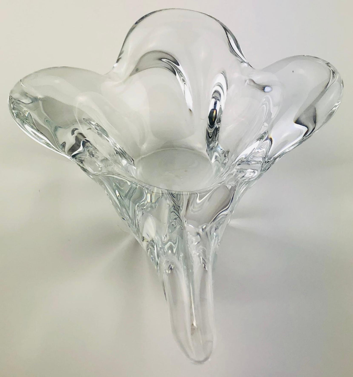 Clear Crystal Mustard Dish or Appetizer Bowl, Signed — detail 2