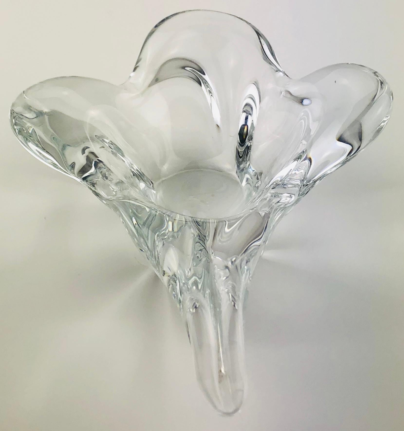 Clear Crystal Mustard Dish or Appetizer Bowl, Signed — detail 2