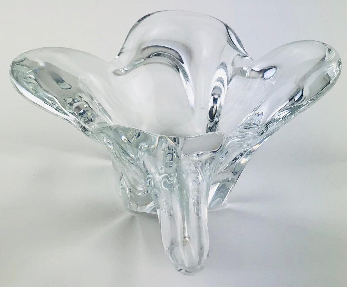 Clear Crystal Mustard Dish or Appetizer Bowl, Signed — detail 4