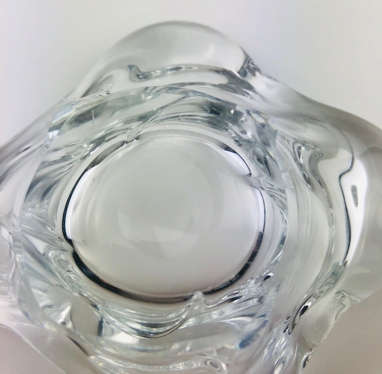 Clear Crystal Mustard Dish or Appetizer Bowl, Signed — detail 5