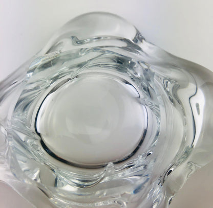 Clear Crystal Mustard Dish or Appetizer Bowl, Signed — detail 5