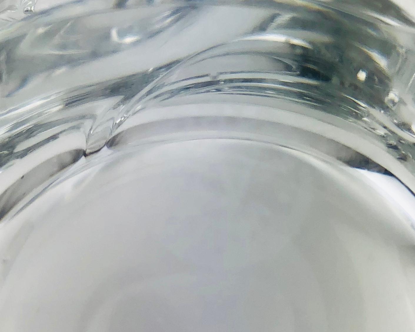 Clear Crystal Mustard Dish or Appetizer Bowl, Signed — detail 6