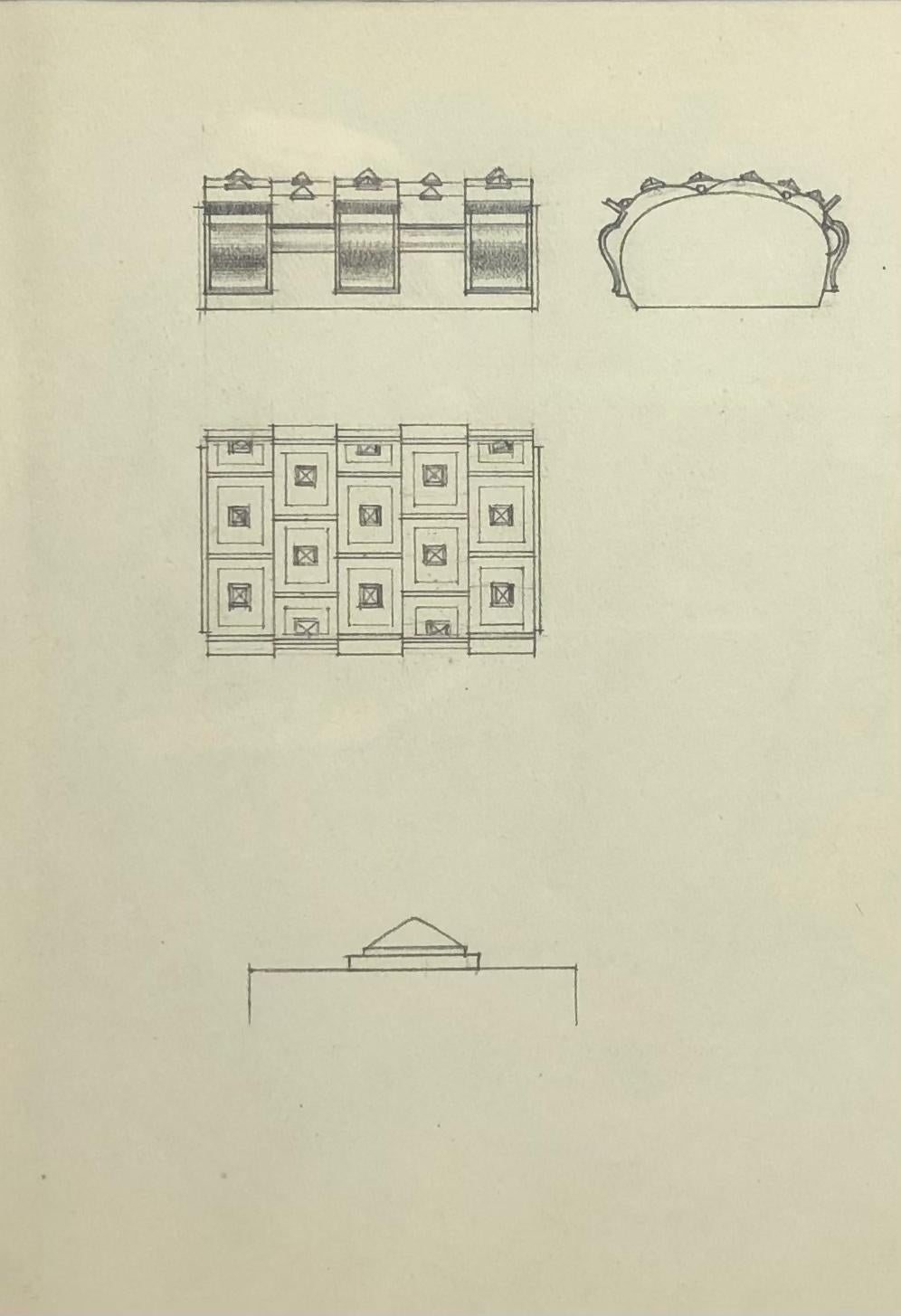 Original Framed Art Deco Jewelry Box Drawing by French Decorator Claude Cior — detail 5