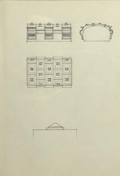 Original Framed Art Deco Jewelry Box Drawing by French Decorator Claude Cior — detail 5