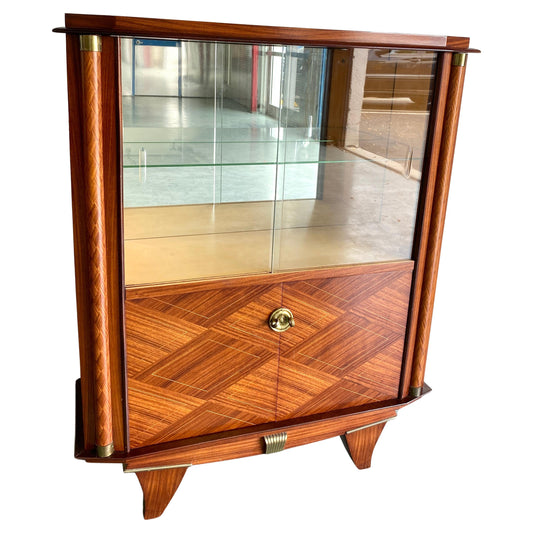 Modernist Dry Bar Cabinet attrib to Jules Leleu, French Art Deco Dry Bar Cabinet